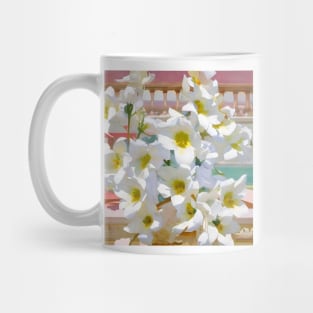 White Blossoms on a Porch Mug